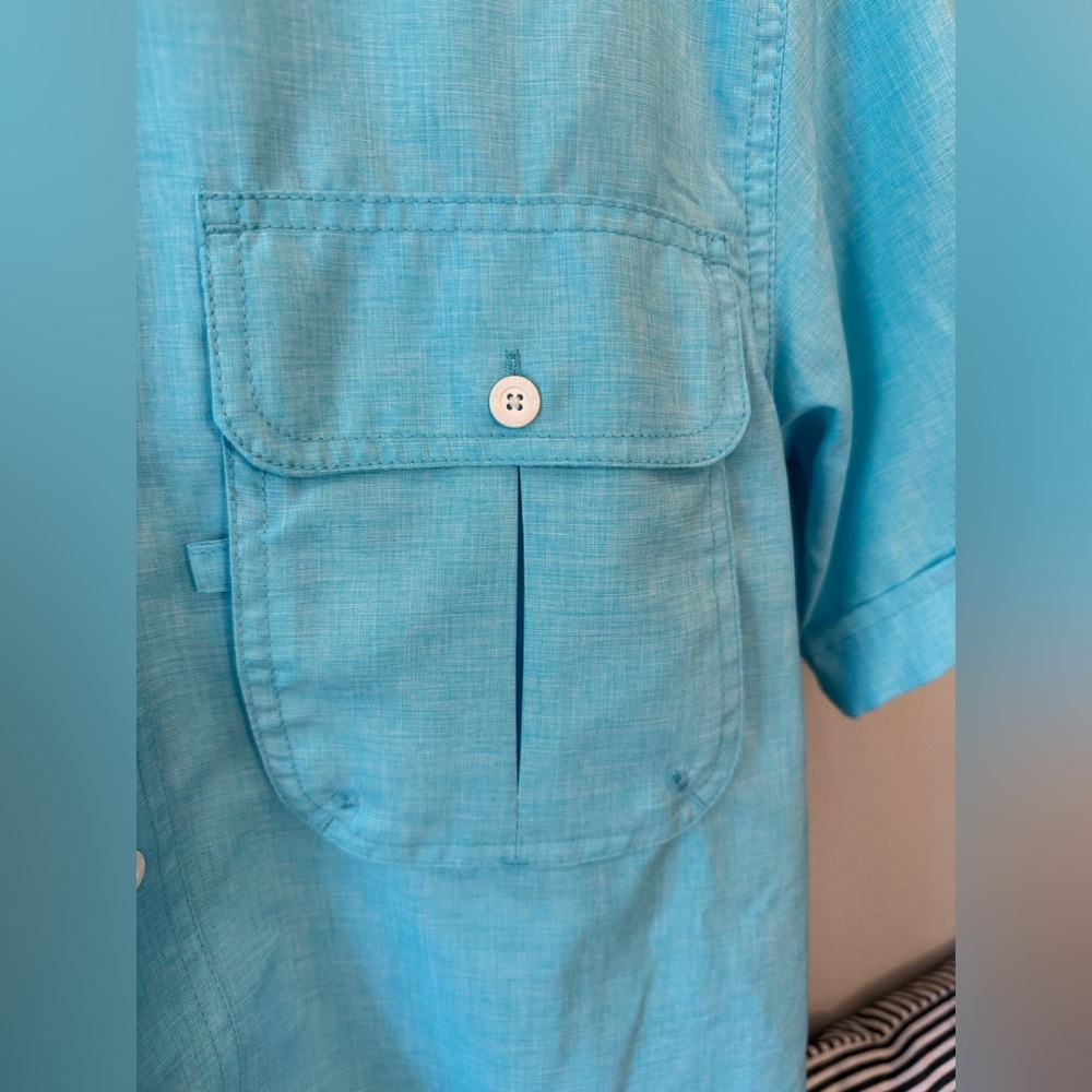 IZOD MENS SURFSIDE BEACH WOVEN SHORT SLEEVE BUTTON DOWN SHIRT SMALL NWOT - Picture 9 of 12